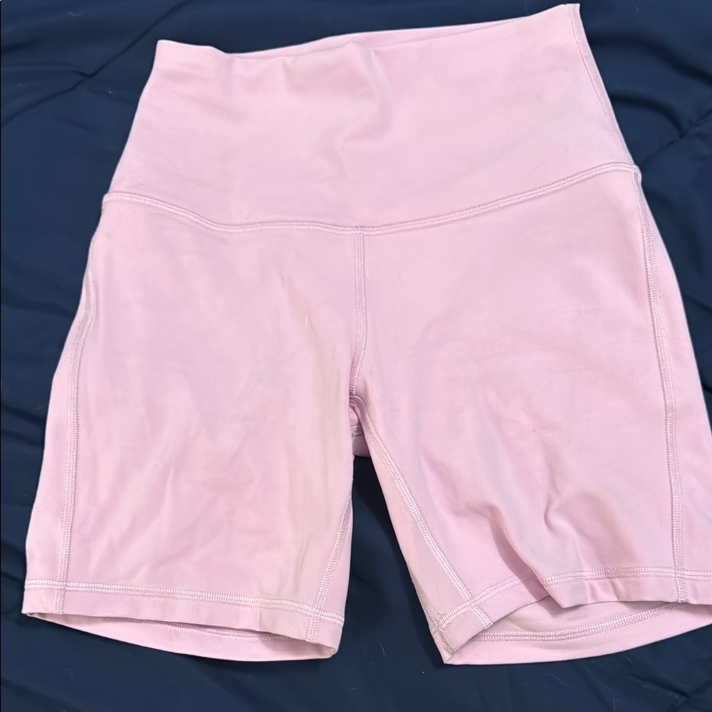 Lululemon Athletica Pink High-Waisted Bike Shorts